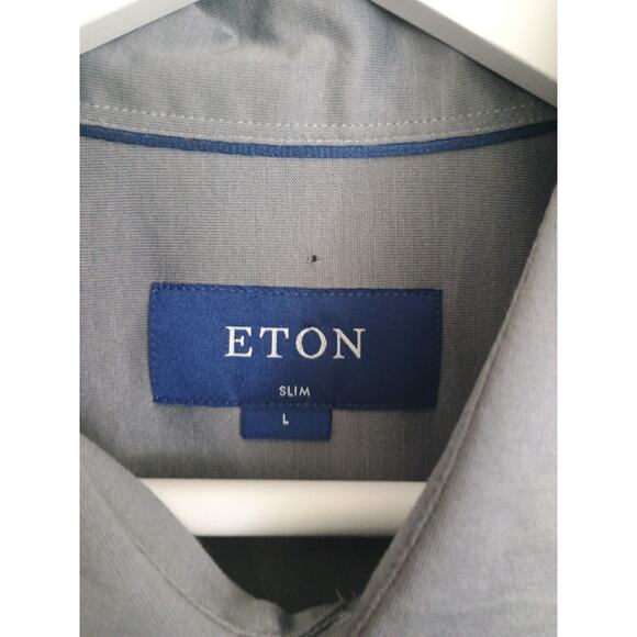 Eton Shirt Men Large Gray Modern Casual Career Office Classic Button Down - Picture 4 of 12